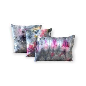 Dupioni Silk Throw Pillow Custom Tie Dye